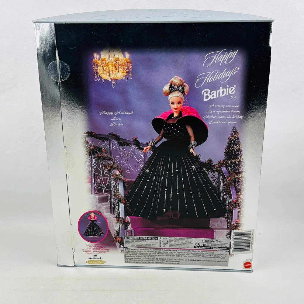 Happy Holidays‎ Barbie Doll 1998 Special Edition Mattel 20200 Black Gown Vintage